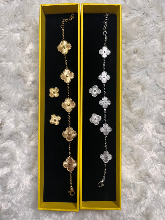 Clover Bracelet & Earring Set