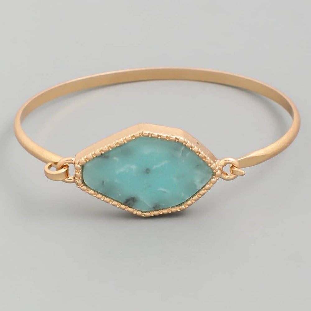 Turquoise Stone Bracelet & Earring Set