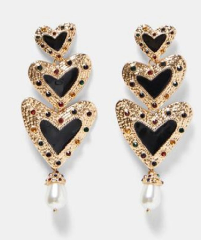 Vintage Heart Dangle Earrings